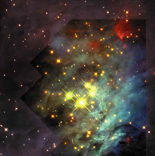 Trapesium Region of Orion NICMOS+WFPC2 (HST)