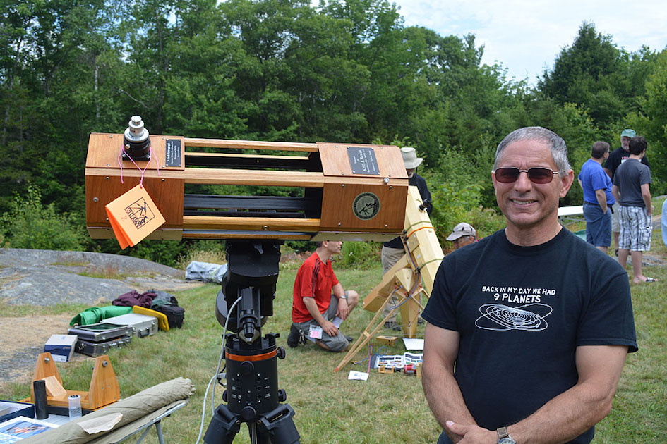 Steven Bellavia with his handmade telescope